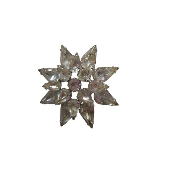 unknown Jewelry - Vintage Estate Costume Starburst white "Rhinestone" Silver Brooch Pin Jewelry